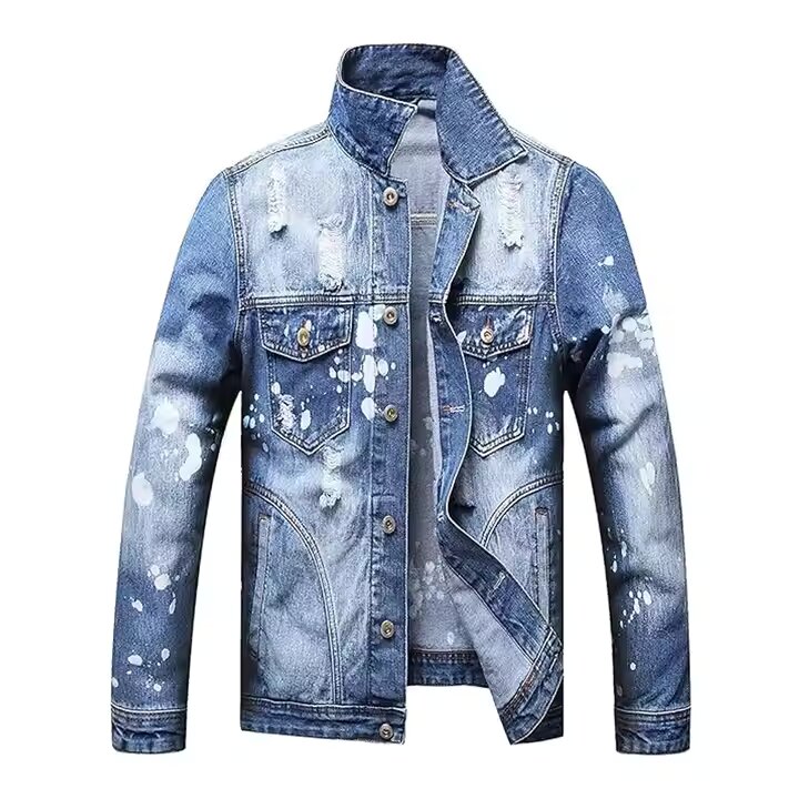 Factory Wholesale Custom Denim Jacket Men’s Clothing Sports Casual Button Jacket Jean For Men