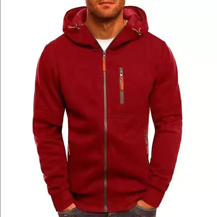 Men’s Patchwork Hooded Sweatshirt Hoodies Clothing Casual Loose Fleece Warm Street-wear Male Fashion